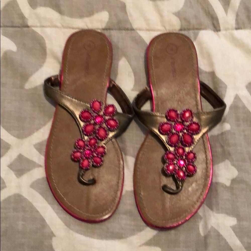 Girls beaded flip flop sandals